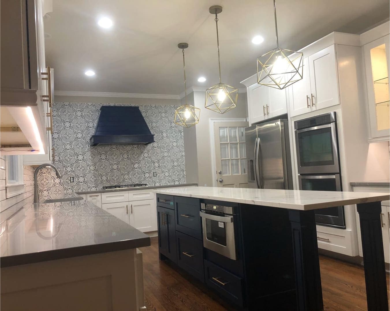 Remodeled kitchen cabinetry and countertops